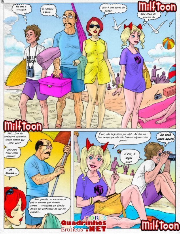 Incesto de família na praia de nudismo